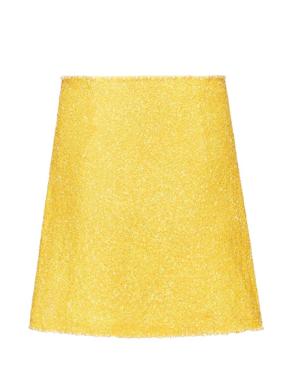 Clio Peppiatt bead-embellished Marina mini skirt - Giallo