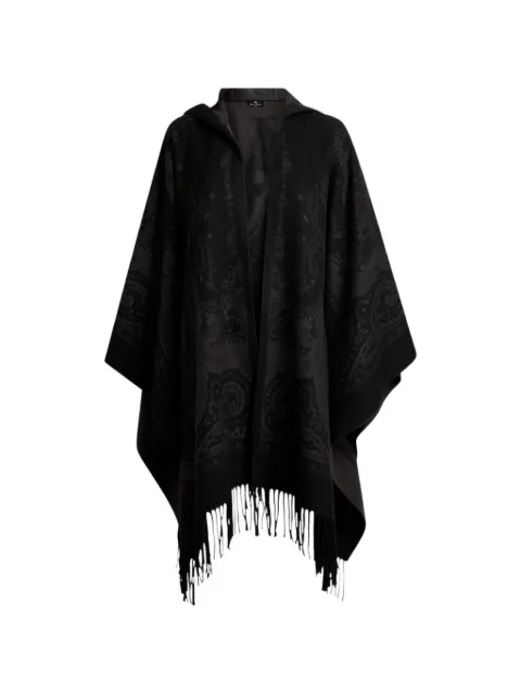ETRO paisley-print hooded poncho