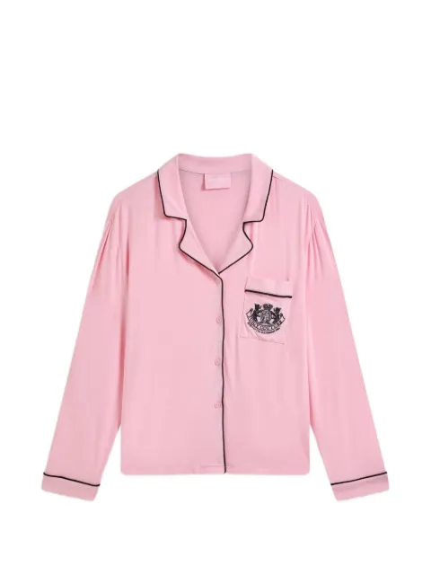 Juicy Couture logo-crest shirt and trousers pajamas set