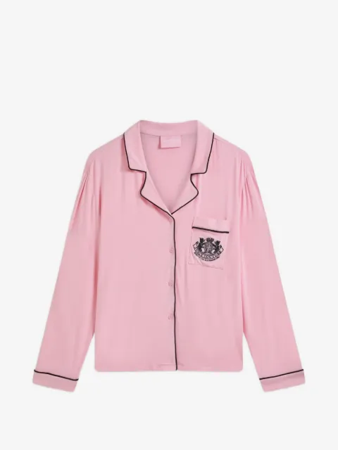 Juicy Couture logo-crest shirt and trousers pajamas set