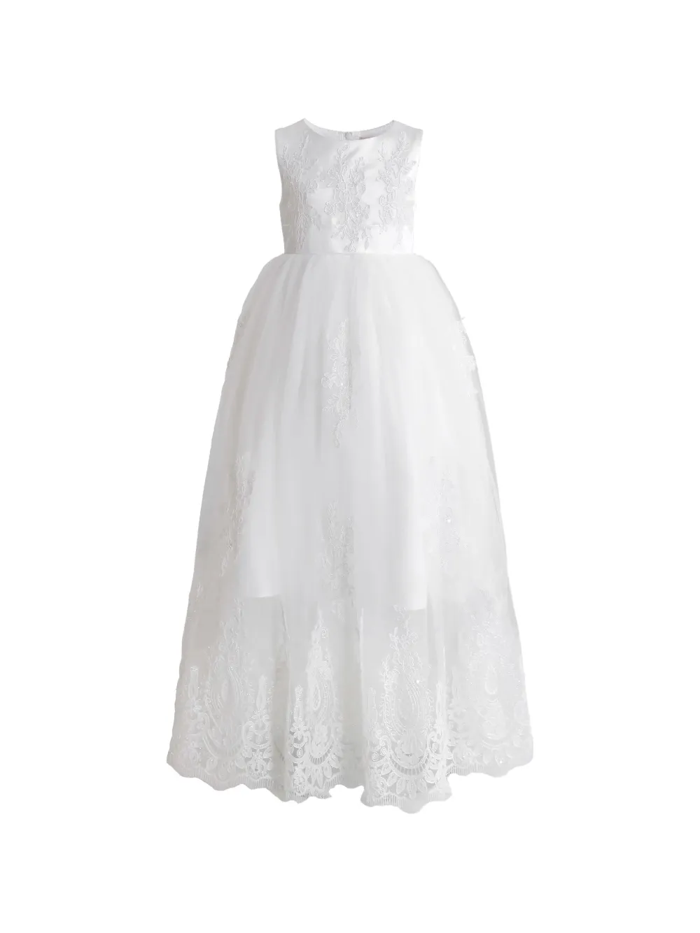Tulleen Avalora lace-embroidered tulle dress - Bianco