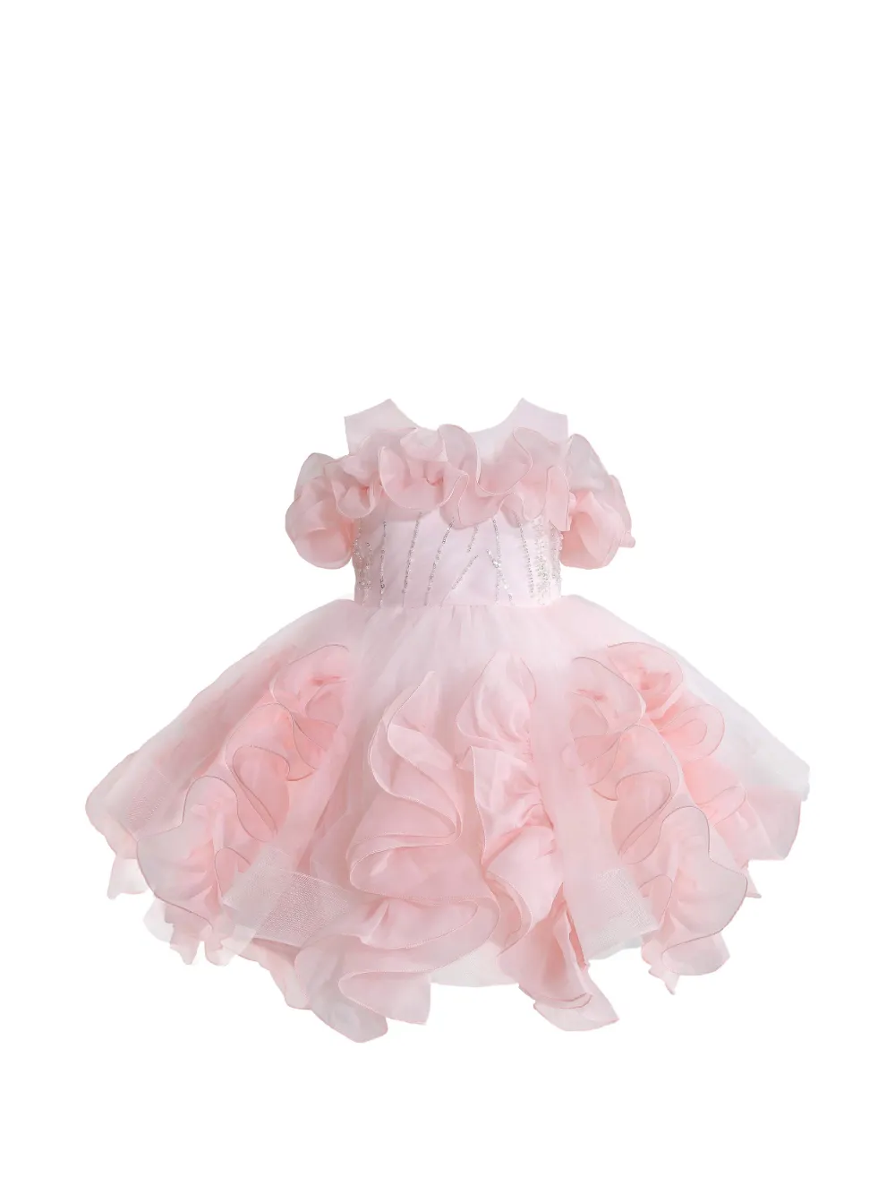 Tulleen Zaria ruffled sequin-embellished dress - Rosa