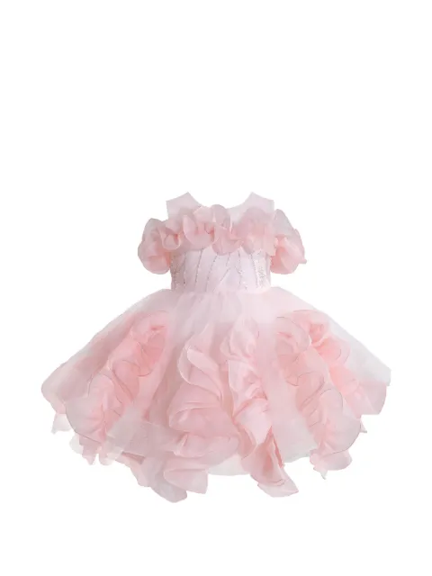 Tulleen Zaria ruffled sequin-embellished dress