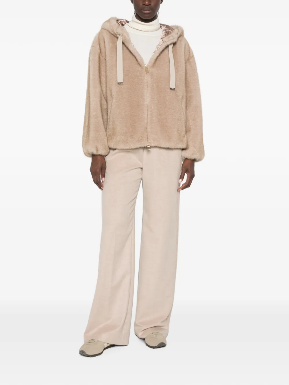 Herno Broek met elastische taille Beige