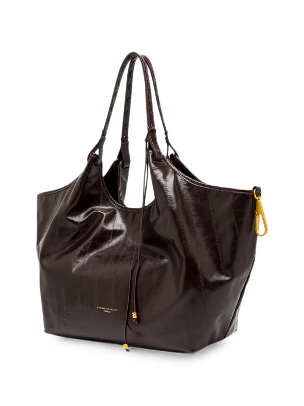 GIANNI CHIARINI Grote Dua leren schoudertas Rood