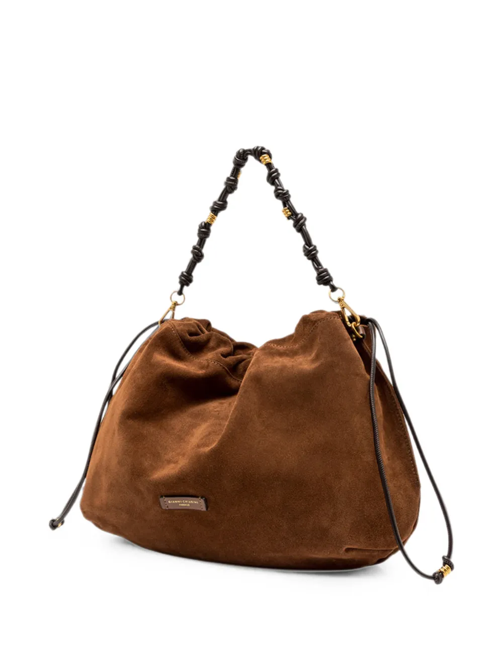 GIANNI CHIARINI Grote Morgan suède schoudertas Bruin