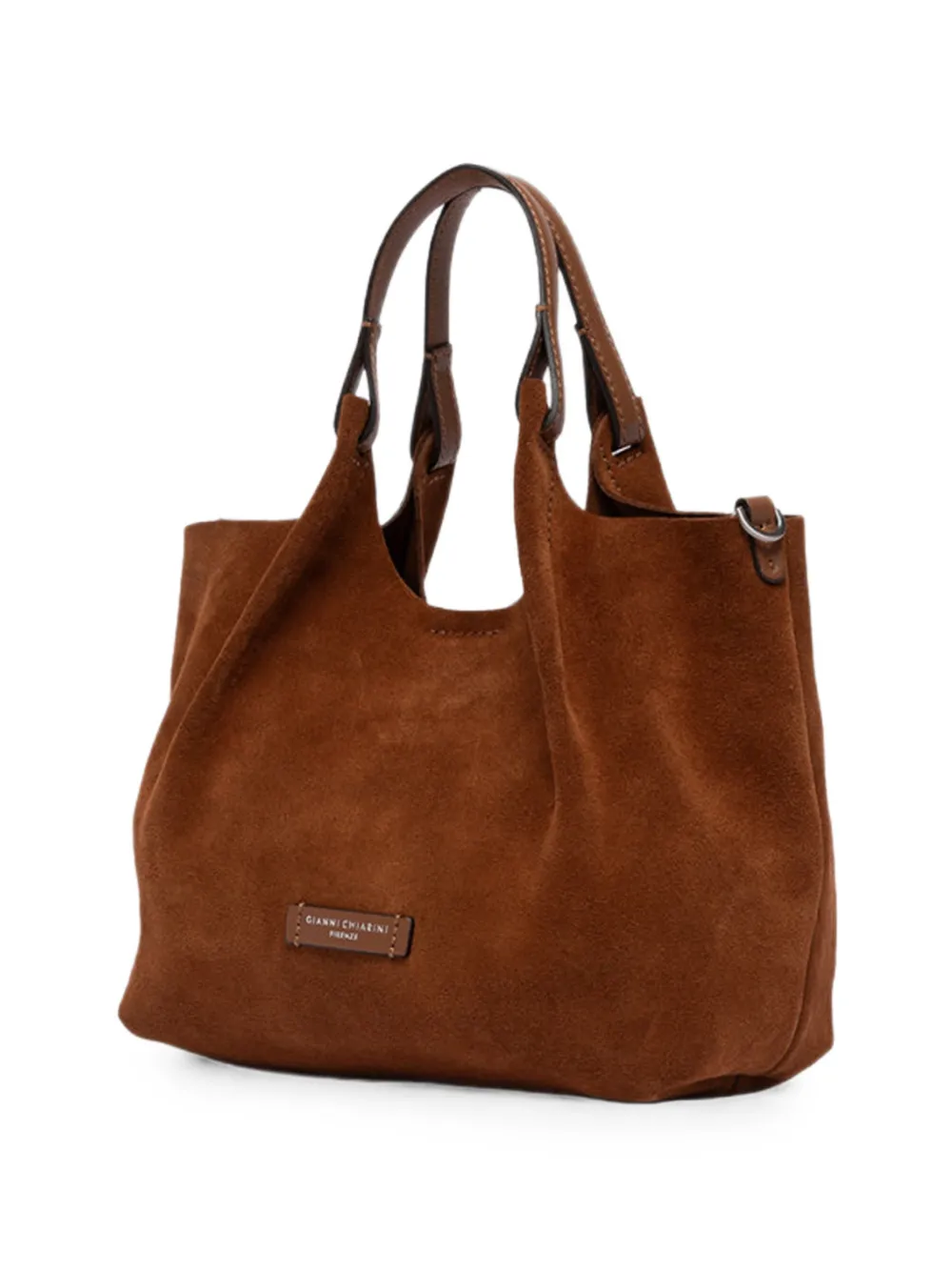 GIANNI CHIARINI Dua medium suède schoudertas Bruin