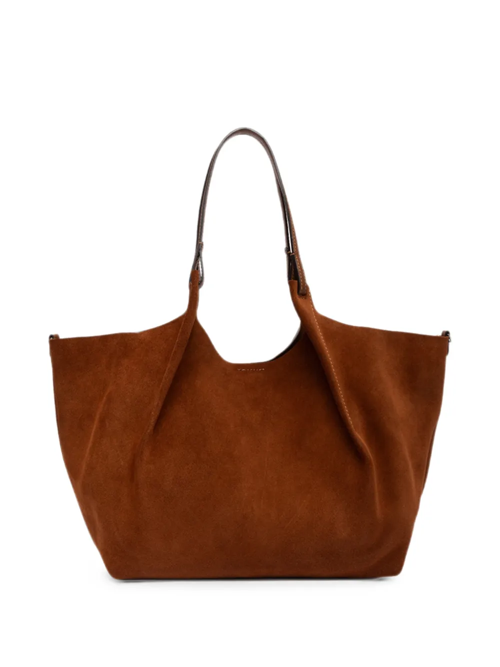 GIANNI CHIARINI Schoudertas met suède afwerking en logopatch Bruin