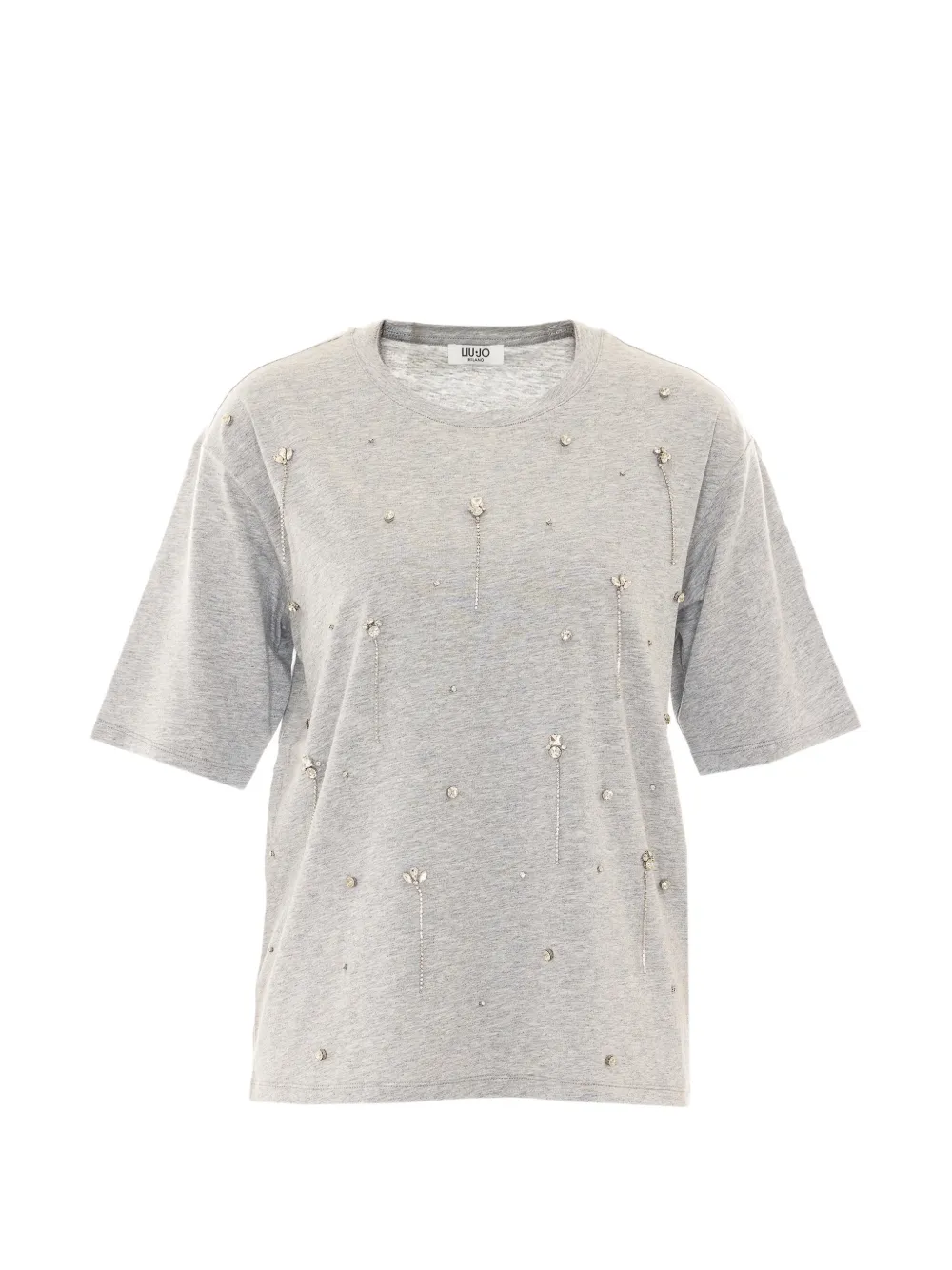 LIU JO crystal-embellishment T-shirt - Grau