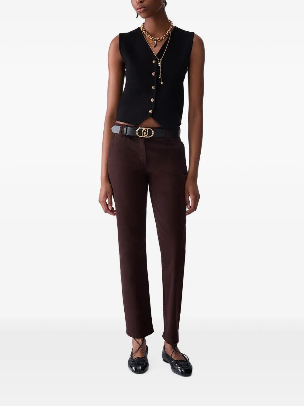 LIU JO Jeans met geborduurd logo Bruin