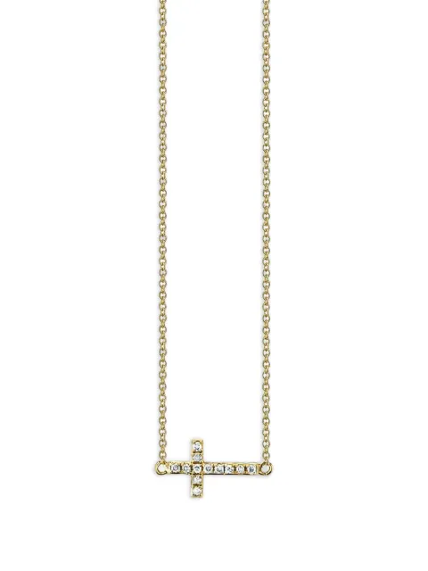 Sydney Evan collar con dije de cruz y diamantes