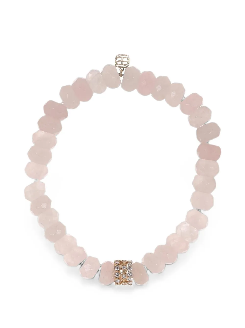 Sydney Evan Rondelle rose quartz and diamond bracelet - Pink