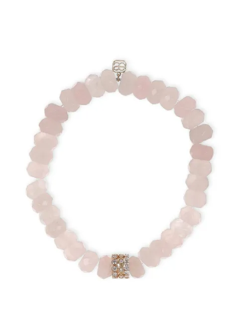 Sydney Evan rose-quartz and diamond beaded bracelet