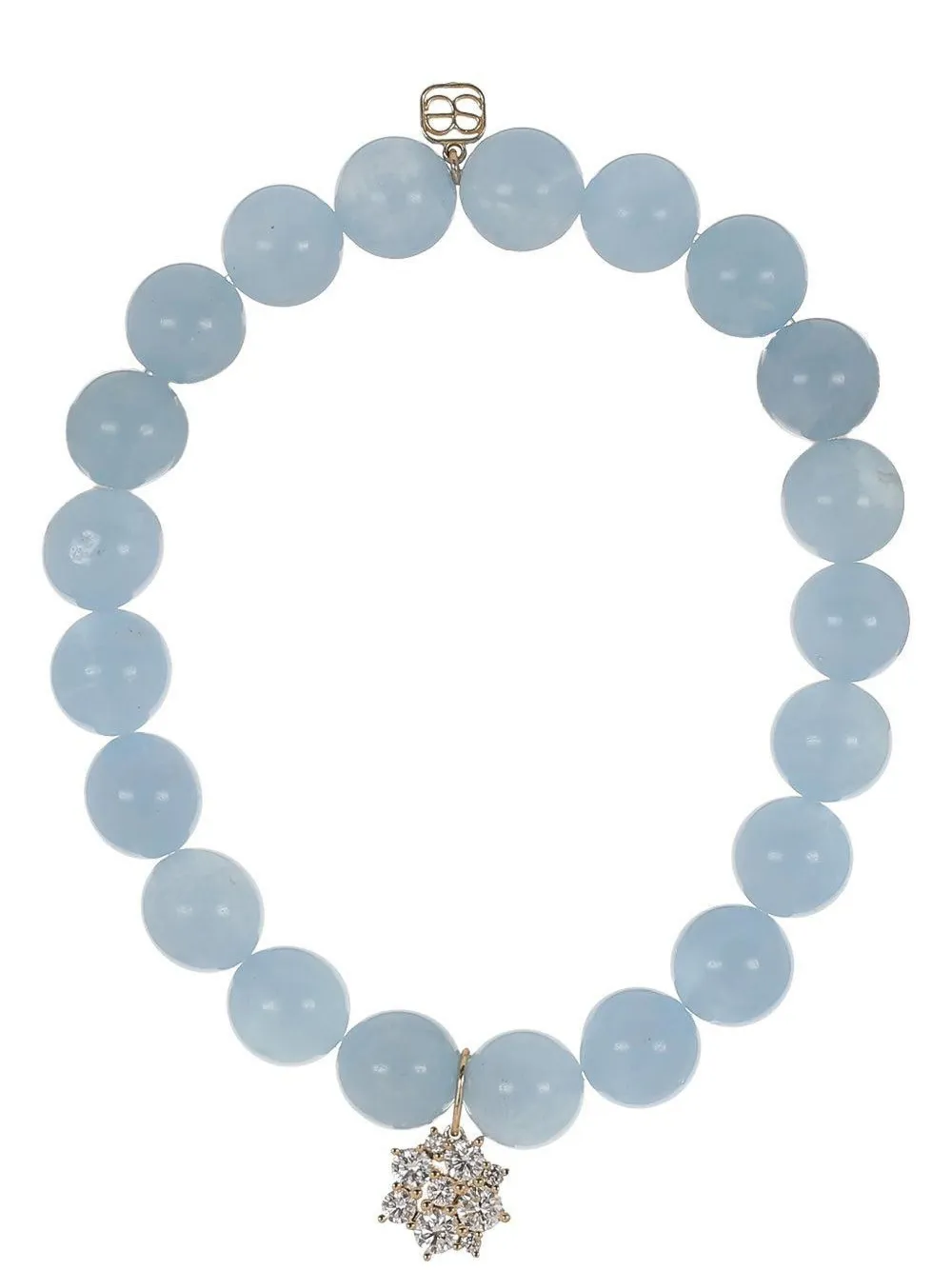 Sydney Evan Perlenarmband mit Aquamarin und Diamanten - Gold