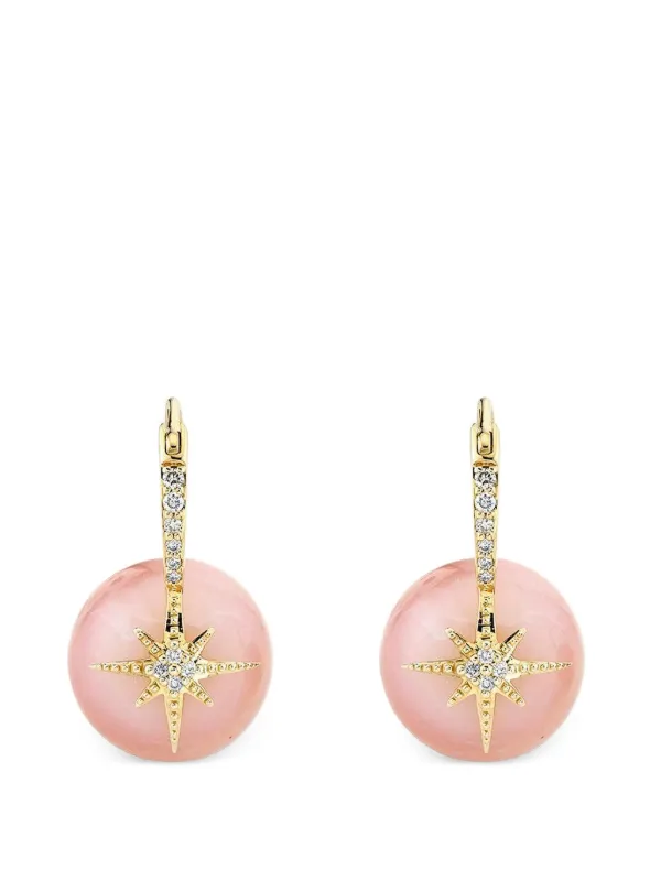Sydney Evan Starburst Opal and Diamond Earrings in Gold
