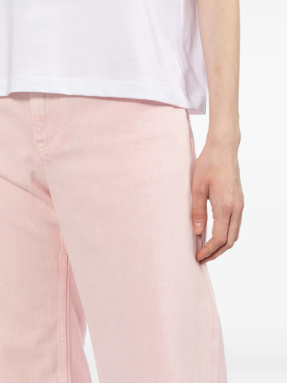 Helmut Lang Classic jeans met wijde pijpen en vijf zakken Roze
