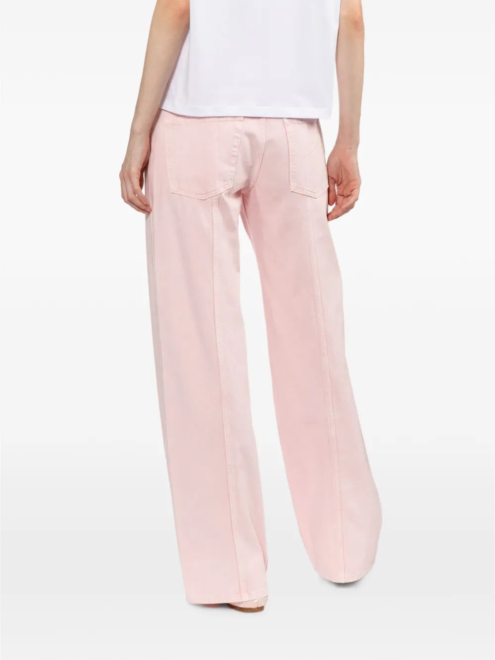 Helmut Lang Classic jeans met wijde pijpen en vijf zakken Roze