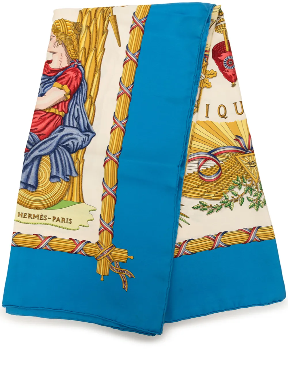 Hermès Pre-Owned Foulard Republique Francaise Liberte Egalite Fraternite 1789 in seta 90 980-2000 - Bianco