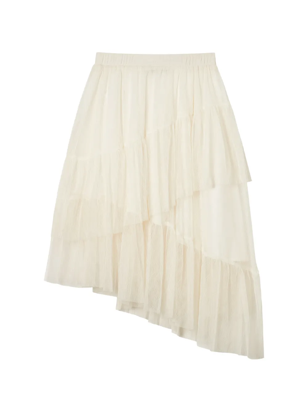 tout a coup asymmetric tiered midi skirt - Nude