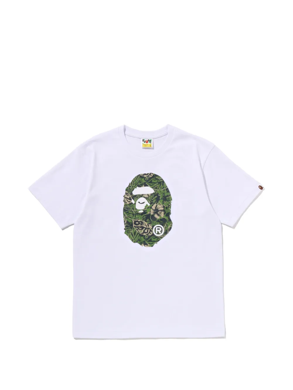 A BATHING APE® 에이프 헤드 플로럴 프린트 티셔츠 | 화이트 | Image 1