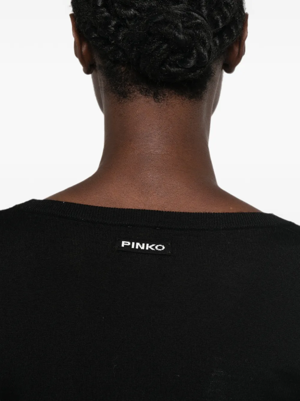 PINKO Trui met veters en kanten vlakken Zwart