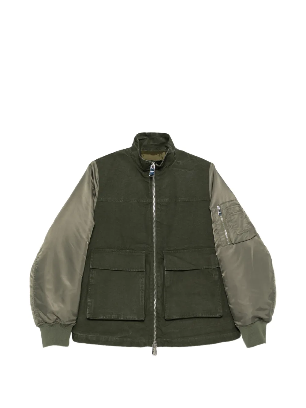 DONDUP panelled high-neck jacket Groen