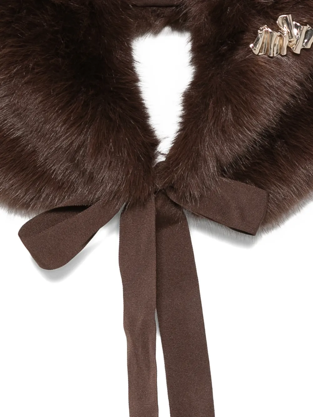 LIU JO embellished faux-fur scarf Bruin