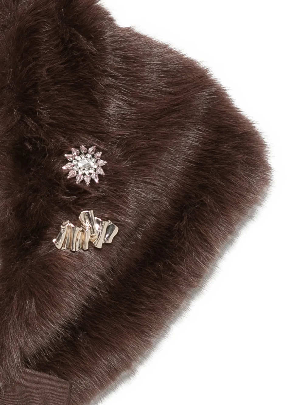 LIU JO embellished faux-fur scarf Bruin