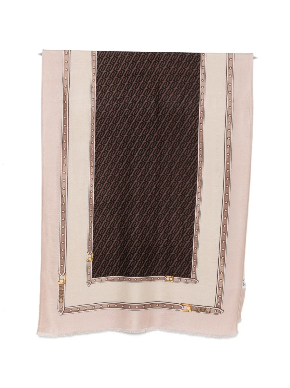 LIU JO logo-print fringed scarf