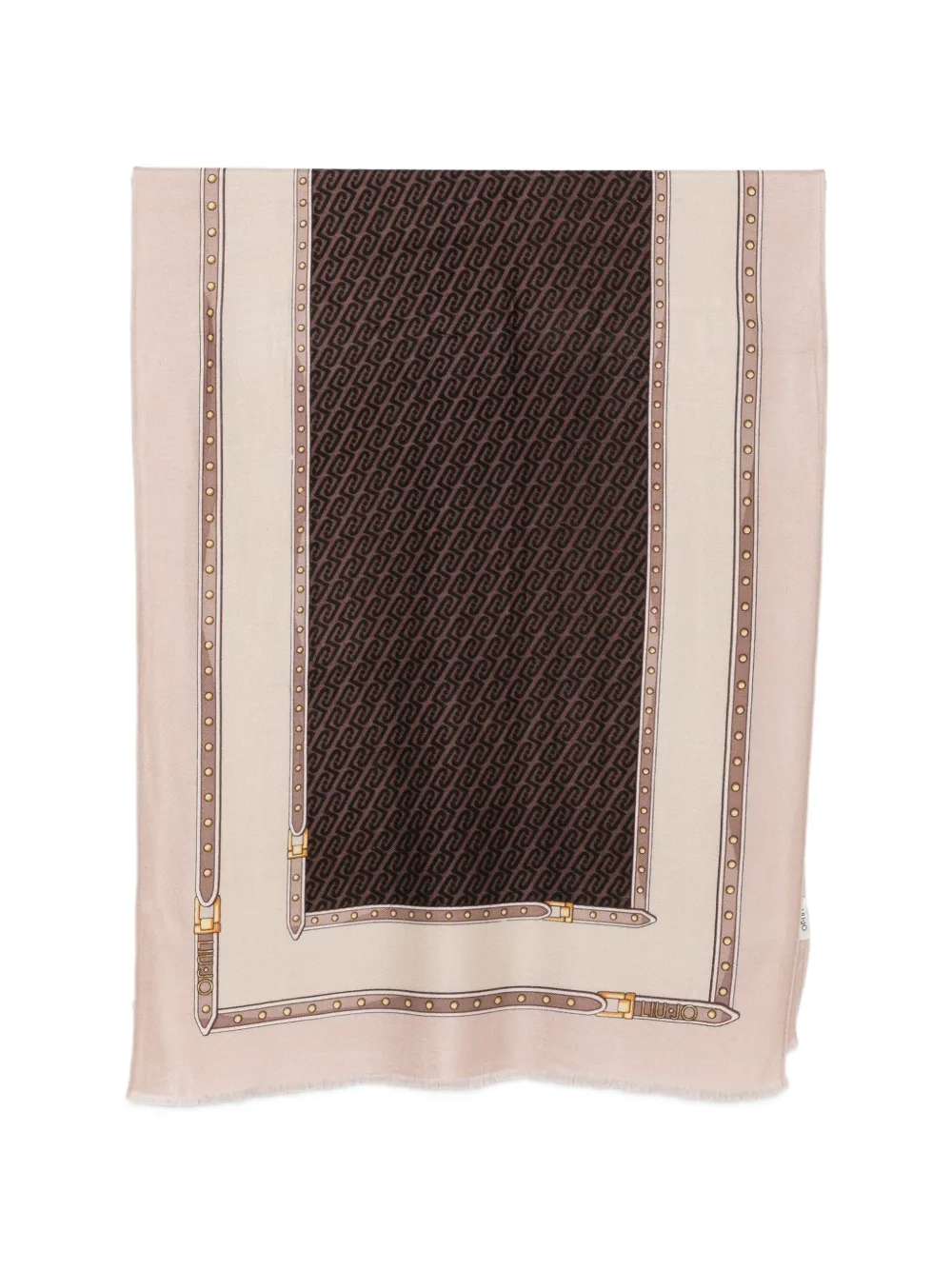 LIU JO logo-print fringed scarf