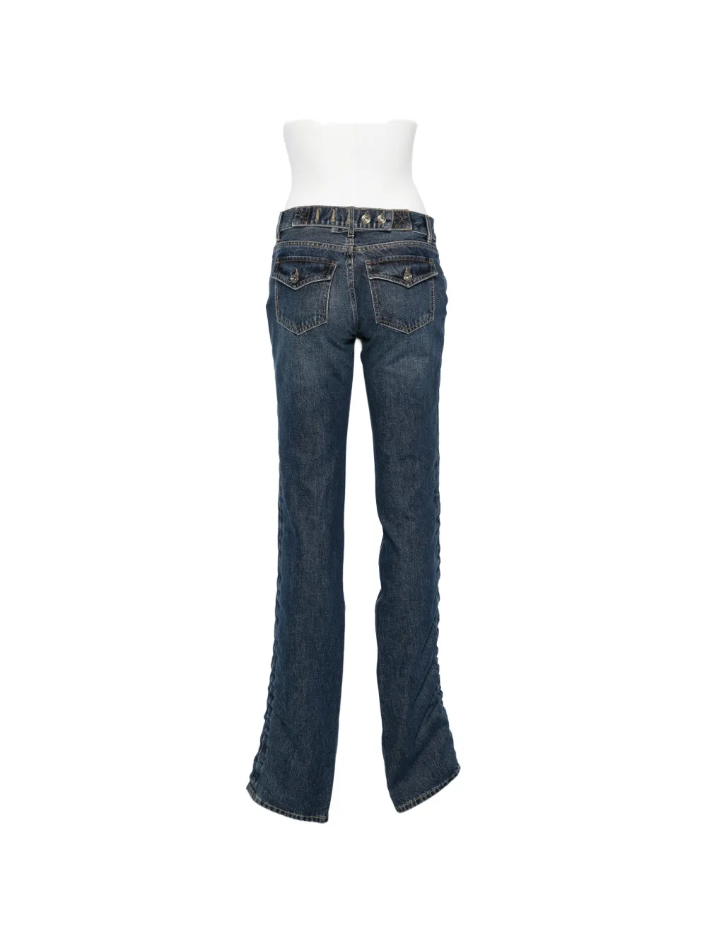 LIU JO x Elodie whisker jeans met ruches Blauw