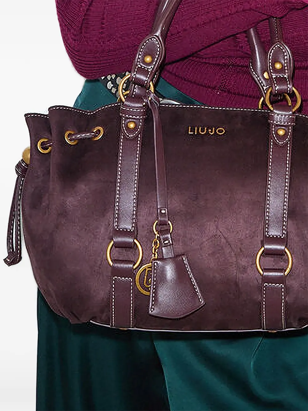 LIU JO Shopper met logoplakkaat Rood