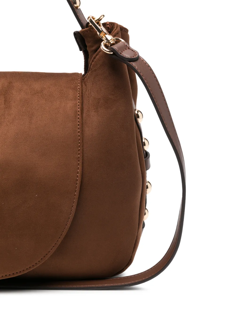 LIU JO stud-embellished twist-lock shoulder bag - Braun