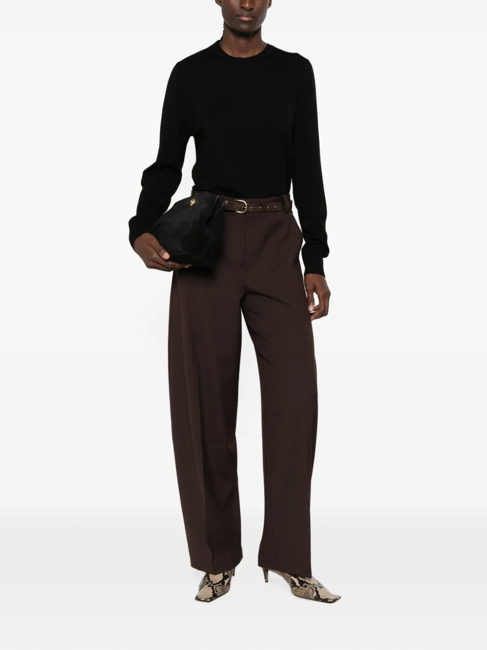 PINKO Lourdes crew-neck sweater Zwart
