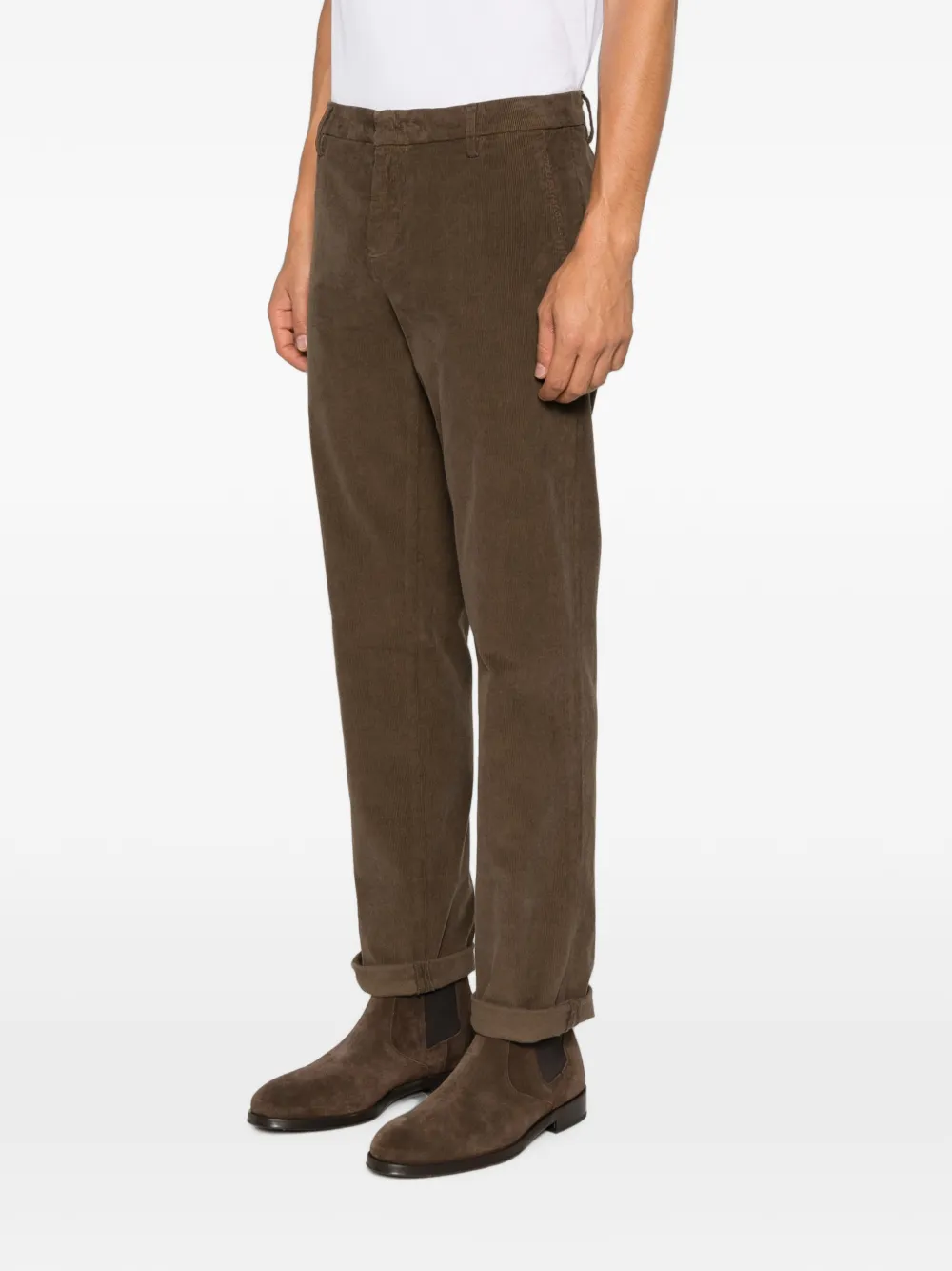 DONDUP Straight jeans met ribfluwelen effect Bruin