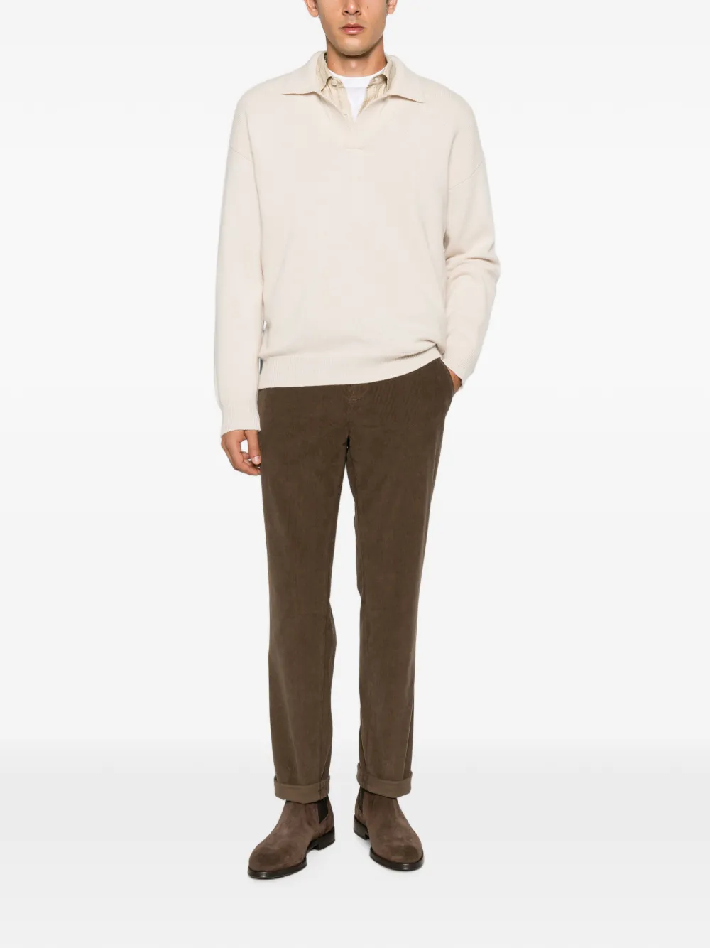 DONDUP Straight jeans met ribfluwelen effect Bruin