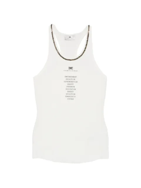 Elisabetta Franchi chain-link ribbed-knit top