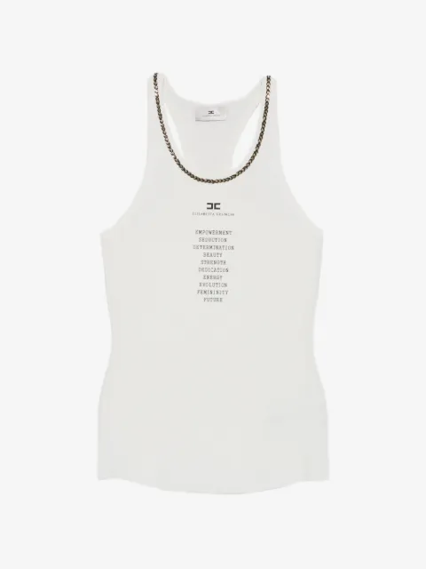 Elisabetta Franchi chain-link ribbed-knit top