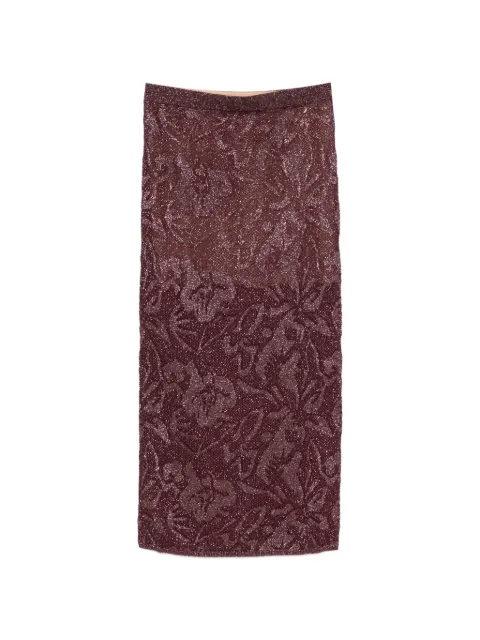 LIU JO floral-jacquard metallic-thread midi skirts