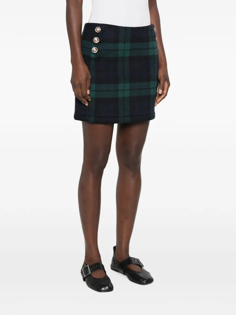 LIU JO wool-blend mini skirt Blauw