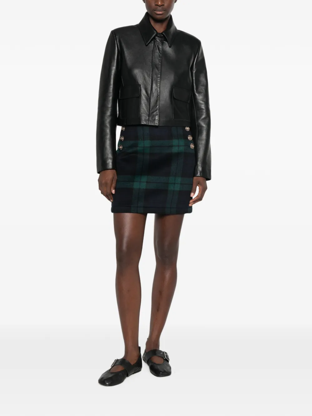 LIU JO wool-blend mini skirt Blauw