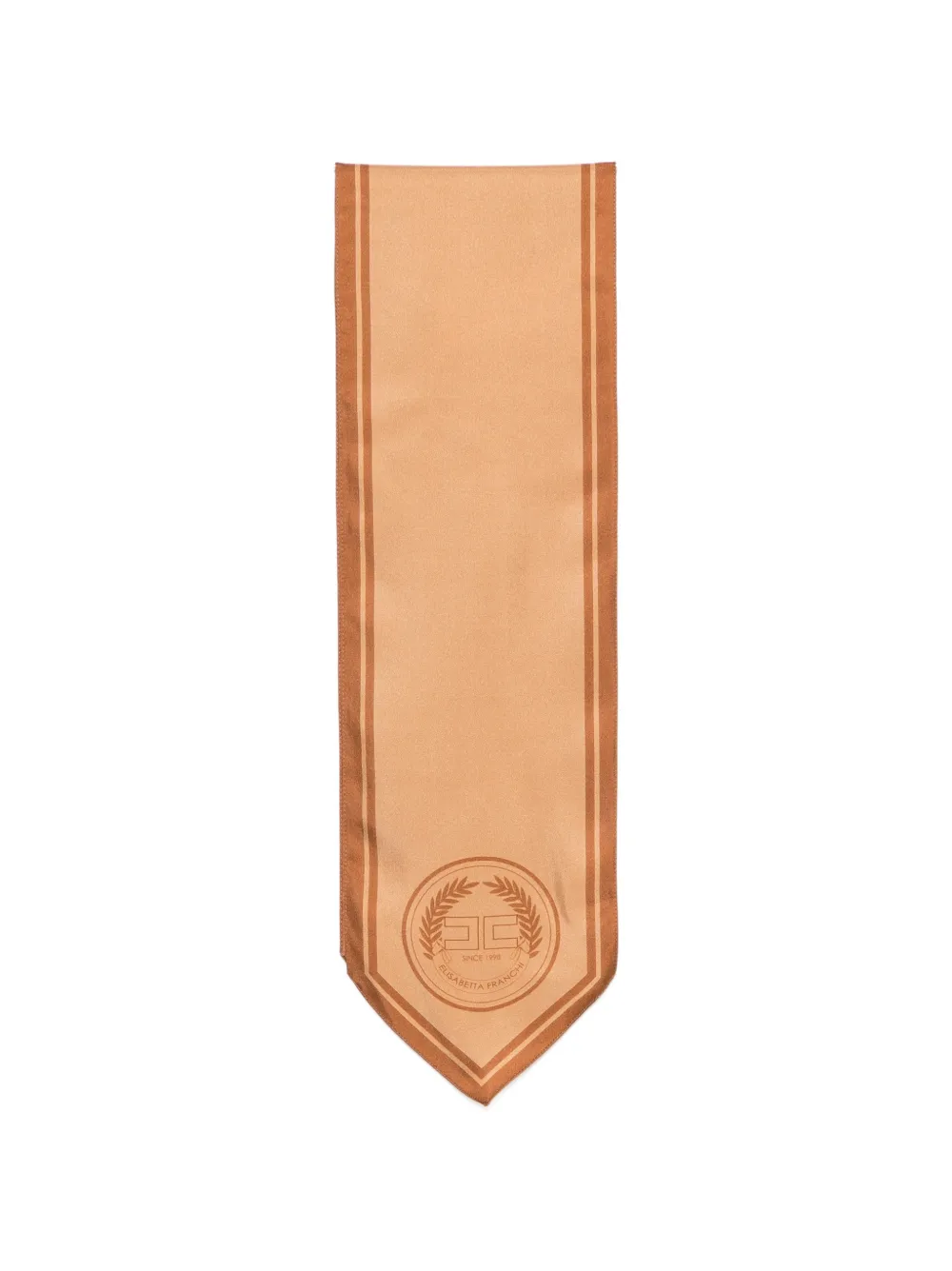 Elisabetta Franchi logo-print silk scarf - Nude