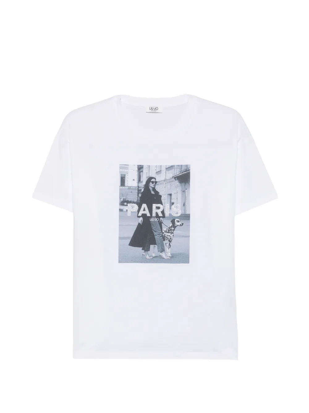 LIU JO ECS rhinestone-embellished graphic-print T-shirt