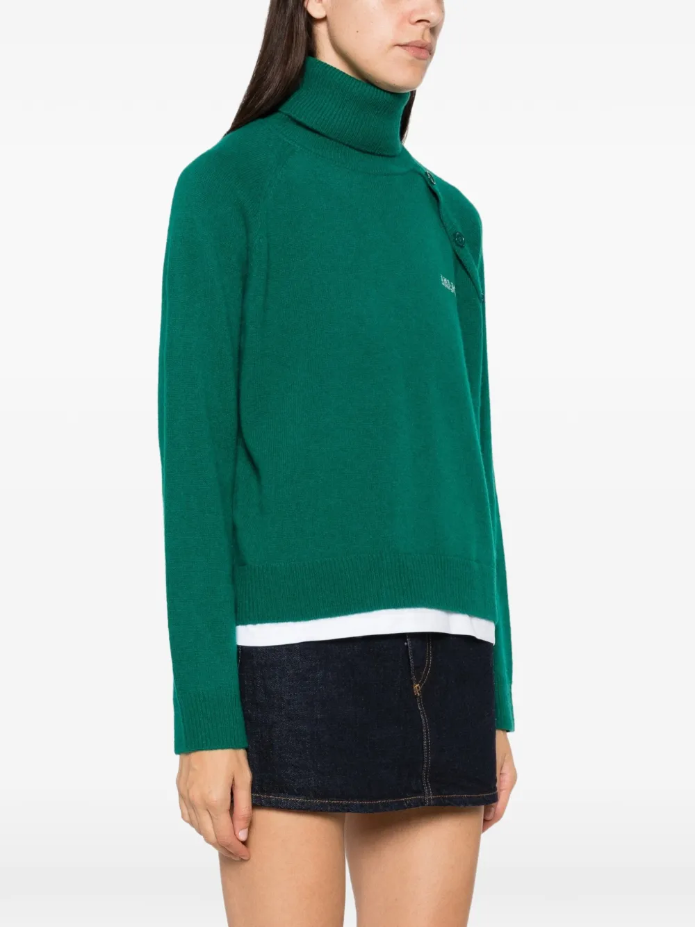 LIU JO button-detail roll-neck sweater Groen