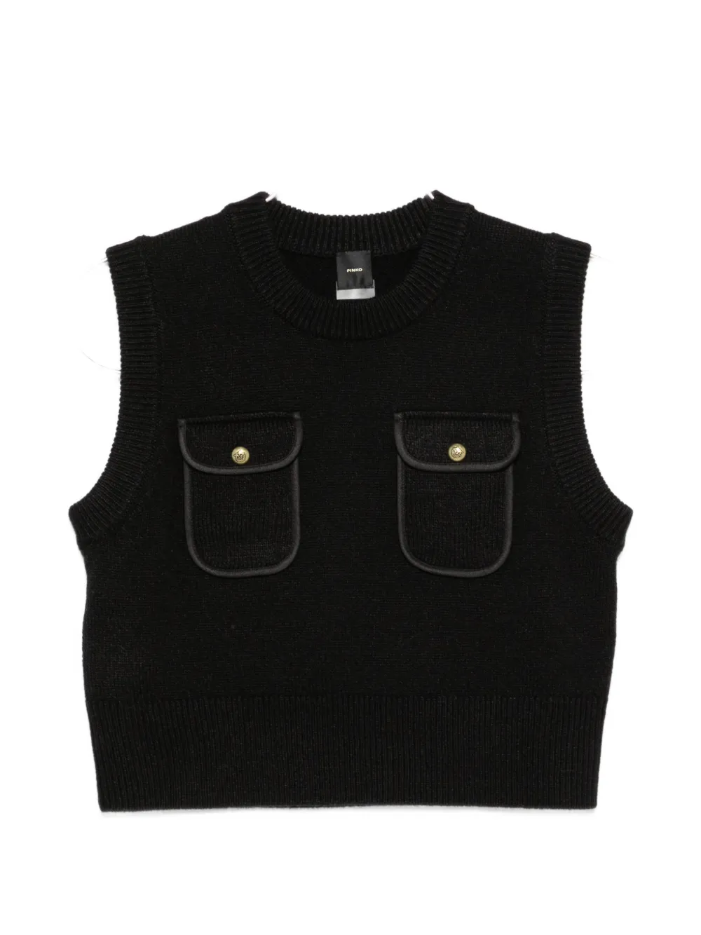 PINKO pocket-detail sleeveless sweater - Schwarz