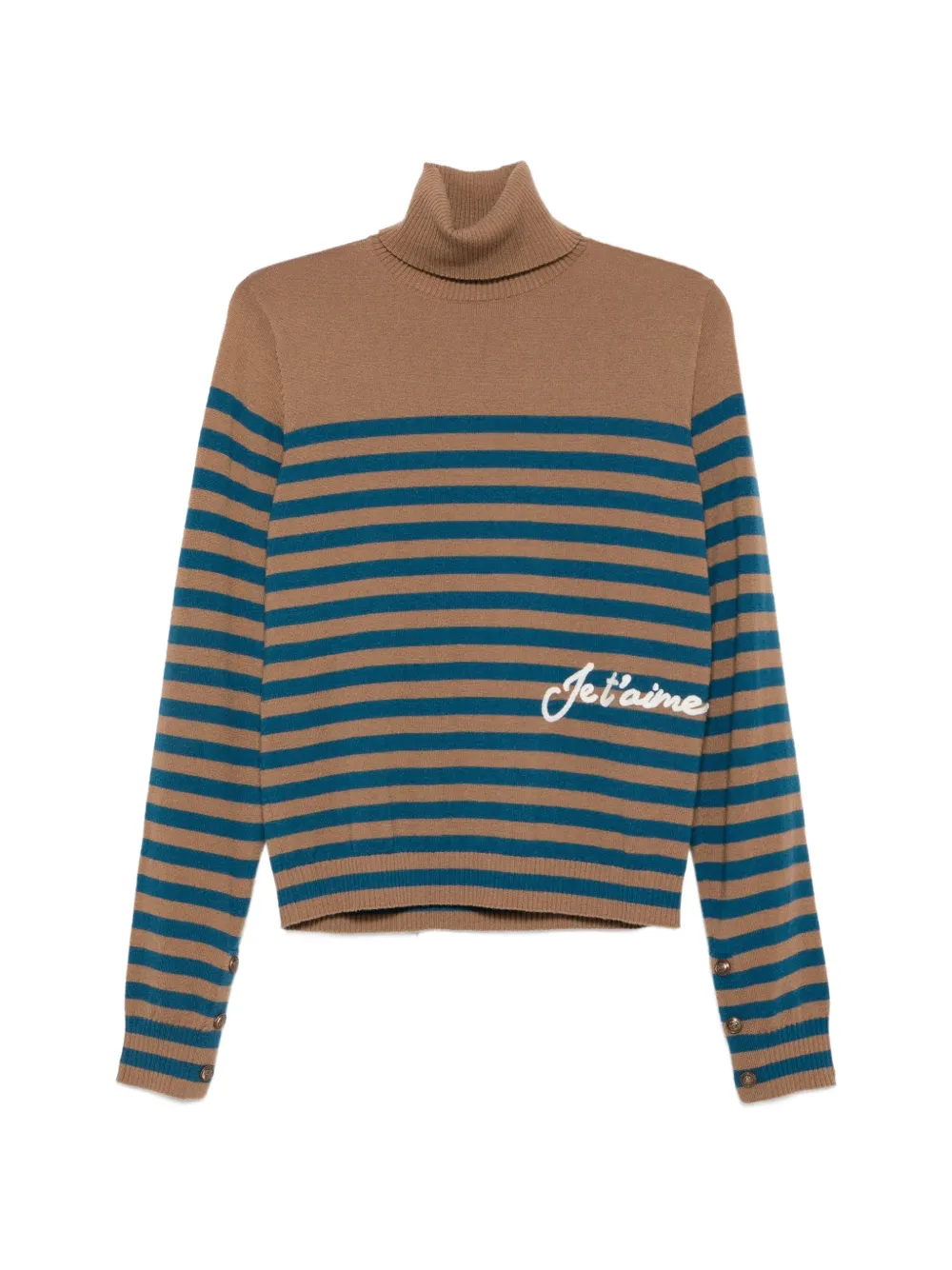 LIU JO striped roll-neck sweater - Marrone