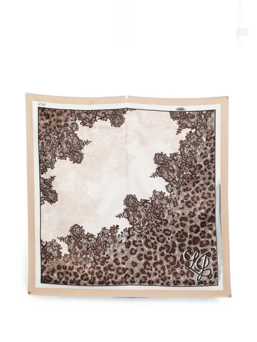LIU JO lace-print leopard-print scarf - Weiß