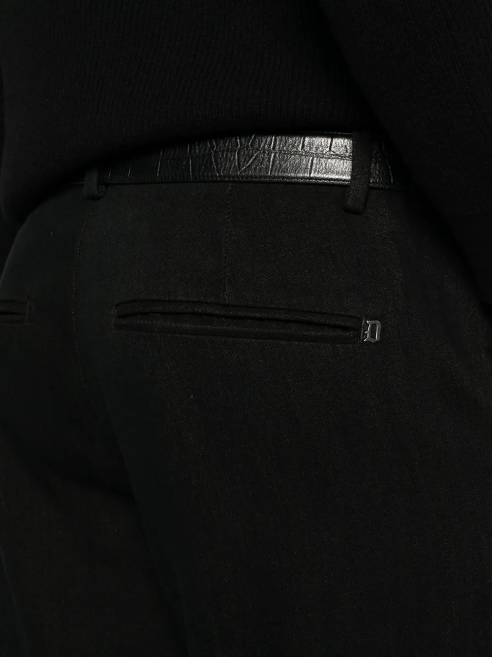 DONDUP Straight jeans met logoplakkaat Zwart