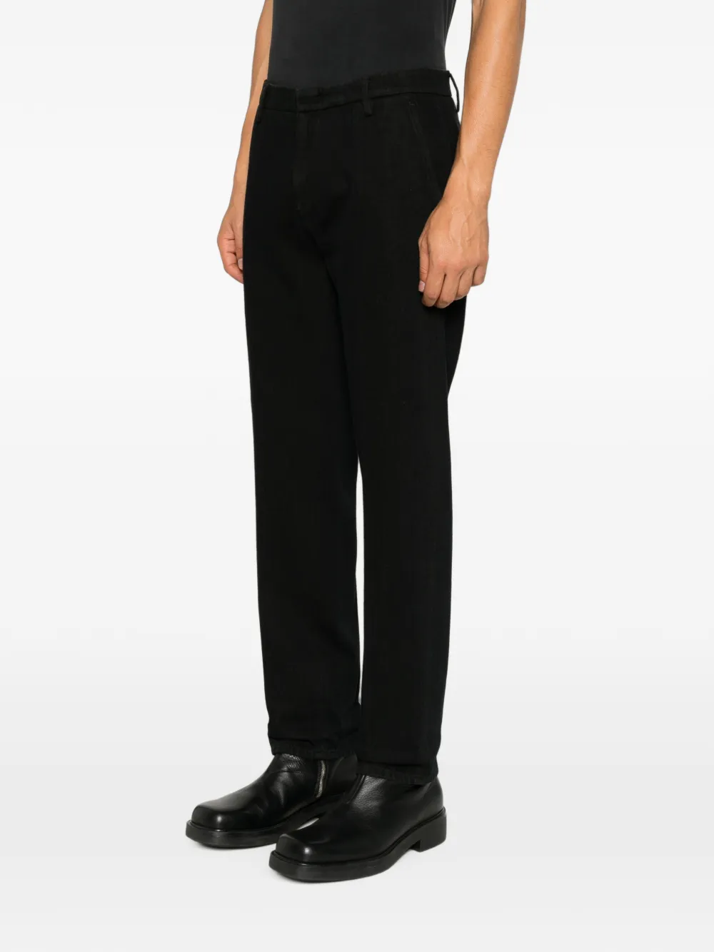 DONDUP Straight jeans met logoplakkaat Zwart