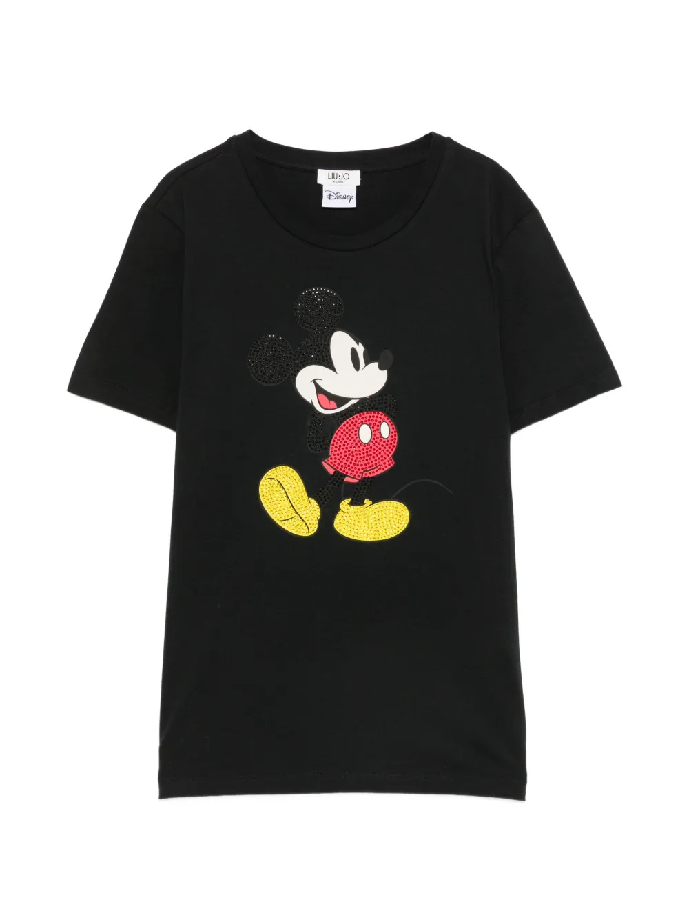LIU JO x Disney Mickey Mouse rhinestone-embellished T-shirt - Nero